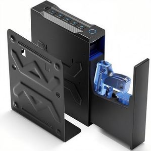 Biometric Gun Safe for Nightstand, Desk, Bedside Mounted, Auto Open Pistol Safe, Drawer Handgun Safe with Internal LED light, Silent mode, Quick Access Gun Lock Box with Fingerprint, PIN Code, Key