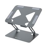 Portronics My Buddy K7 Portable Laptop Stand | Ventilated Board for Laptop Cooling | Compatible with Upto 17’’ Laptops | Multiple Adjustable Angles | Carbon Steel Body | Posture Support(Grey)