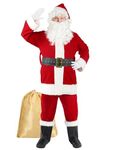 Gardentime Santa Claus Costume for Men Santa Suit Adult 10pcs Christmas Deluxe Red Velvet Outfit Xmas Holiday Party Cosplay S