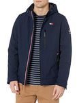 Tommy Hilfiger Men's Filled Soft Shell Hooded Open Bottom Jacket with Full Sherpa Lining, Midnight Tech, Medium