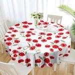 Eikione Round Tablecloth 60 Inch Water Resistant Table Cover Waterproof Tablecloth