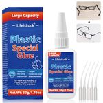 50g Large Plastic Glue, Super Glue for Plastic Instant Heavy Duty Plastic Model Glue, Waterproof High Temperature Resistant Clear Plastic Adhesive for Acrylic, DIY Craft, Tube, Bonding Plastic Glue