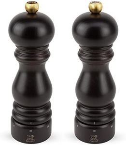 Peugeot - Paris u’Select Salt and Pepper Mill Set - Adjustable Grinder - Beechwood, Chocolate, 7in