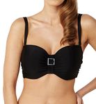 Panache Women's Anya Bra-Sized Bandeau Bikini with Detachable Straps, Black, 38 G