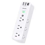 9-Plug Outlet Extender Surge Protector with 3 USB Charging Ports(1 USB C) 3 Side USB Wall Charger Multi Plug Outlet Splitter Handy Charging Station Power Bar Strip, ETL Listed, White