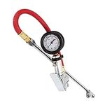 WYNNsky Tire Inflator with Tire Pressure Gauge, Extended Straight-on Air Chuck with 12 Inch Rubber Air Hose