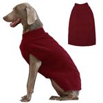 IECOii Large Dog Christmas Jumper,XXL Dog Jumper for Large Dogs Boy Girl,Warm Pullover Dog Sweater 2XL Vest For Winter,Knitted Dog Sweatshirt for Extra Large Dogs,Golden Retriever,Pitbull,Darkred-2XL