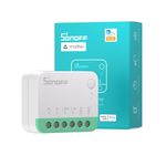 SONOFF Wi-Fi Smart Switch Matter Smart Switch 10A 2400W, Neutral and Live Wires Required, Remote Control Smart Scheduled Light Switch Works With Alexa/Google Home, MINIR4M