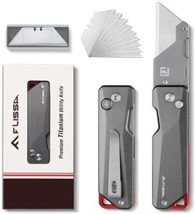 FLISSA Advanced Titanium Utility Knife, CNC Unibody, Lightweight All Metal Folding Box Cutter, Quick Change Blade Razor Knife,Ideal Gifts for Men Women, with 10 Extra Blades