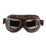 DRELD Vintage Motorcycle Goggles, Motocross Racer Sports Helmet Sunglasses, Hiking Ski Goggles Eyewear for Cruiser, Scooter