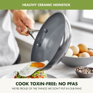 GreenPan Valencia Pro 11-Piece Ceramic Non-Stick Cookware Set – PFAS-Free, Induction Safe, Grey