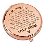 Daughter Gifts from Mom To My Daughter Compact Makeup Mirror Birthday Gift for Daughter Inspirational Graduation Gifts Folding Makeup Mirror for Stepdaughter Bonus Daughter Wedding Gifts for Daughter