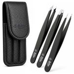 Beauté Secrets Tweezers Set - Tweezers for Eyebrows - Great Precision Plucker for Facial Hair, Splinter and Ingrown Hair Removal, Hair Threading