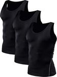 Neleus Men s 3 Pack Athletic Compression Under Base Layer Sport Tank Top 01# 3 Pack:black X-Large / Chest:39.5-44\