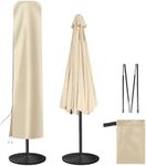 Ackmizz Patio Umbrella Cover - Waterproof 600D Oxford Outdoor Umbrella Covers With Telescopic Pole. Parasol Cover for 7.5ft 8ft 9ft 10ft 11ft (Beige)