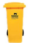 Nilkamal High Density Polyethylene Manual-Lift Dustbin|120L|Color Options Available|Dustbin With Wheels|Outdoor Garbage Cans|Big Dustbin With Lid Outdoor|Big X-L Size Dustbin For Outdoor|Yellow