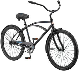 Schwinn Huron 1 Cruiser Bike, 26 Inch Bike for Women and Men, Single-Speed Beach Cruiser Bicycle, Rear Coaster Brake, Comfortable Padded Seat, Upright Riding Position, Adult Bicycle