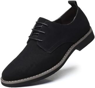 Hommes Robe Oxfords et Derbies Chaussures Cuir Classic Lacets Casual Suede Velours Low Top Affaires Chaussures Respirantes（Noir,41 EU