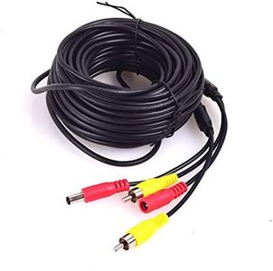 Car RCA DC Audio Video AV Extension Cable for CCTV Security, Car Truck Bus Trailer Reverse Parking Camera (10 Meters/32 Feet) - 2 in 1 RCA Video & DC Power Cable