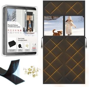 ZTIONHD Magnetic Thermal Insulated Door Curtain Fits 72x80inch Double Door