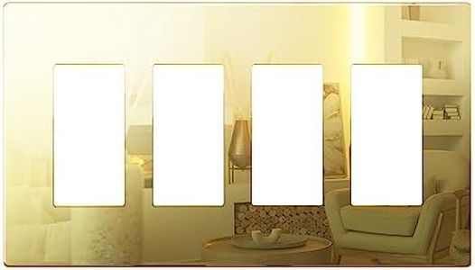 LIDER Quadruple Decorator Wall Plate, Impact Resistant, Plexiglass, Acrylic, Mirror Glass Gold, 1-Pack