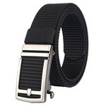 TUSHI Ratchet Golf Casual Belt for Men, Nylon Web Tactical Work Belt with Automatic Slide Buckle, Hiking Rigger Military Work-Quick Release