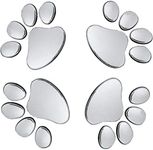 Oun Nana 3D Chrome Dog Paw Footprint Sticker Decal Auto Car Emblem Decal Decoration (4pcs)