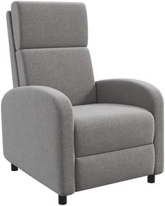 HOMCOM Fauteuil Relax inclinable Fauteuil de Salon jusqu'à 160° manuellement avec Repose-Pieds intégré, Charge Max. 120kg, Grand Confort, Gris