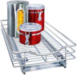 Lynk 401118 Professional Roll Out Cabinet Organizer- Pull Out Under Cabinet Single Sliding Shelf- Chrome- Multiple Sizes, 11w x 18d x 4h -Inch