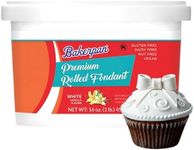 Bakerpan Premium Rolled White Fondant for Cake Decorating - 1 Pound, Vanilla Flavor