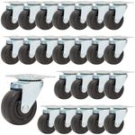 Stockroom Plus 24 Pack 2 inch Swivel Caster Wheels Rubber Base with Top Plate and Bearing for Smooth Moving