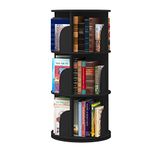 Intexca 360° Rotating Stackable Shelves Bookshelf Organizer - Black (3 Tier)