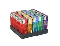 ezkart | Pack of 50- Multipack Assorted Coloured Lighters with Adjustable Flame Lighter (50)