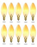 TobeBright E14 Candle Bulb Dimmable, 40W Small Screw Light Bulb, Warm White 2700K, SES C35 Shape Amber Light Bulbs for Salt Lamp, Wax Warmer, Chandelier – 10-Pack