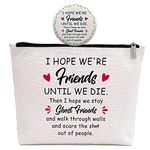 GevGuxLuo A girl loves Makeup Bag, Beige, Ghost Friends