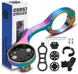 corki Cycles Out Front Bike Edge Mount Extended Bike Holder Compatible for Garmin Wahoo Bryton Cateye Bike Computer Compatible with 31.8mm/25.4mm Bicycle Handlebar