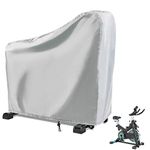 Rilime Exercise Bike Cover, Upright Cycling Protective Stationary Bike Covers Outdoor Storage Waterproof Dustproof Bicycle Cover Ideal for Indoor & Outdoor Fitness(Silver)