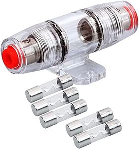 Conext Link FHZ1U60-5 1pc 4 8 AWG AGU Fuse Holder with 5pcs Fuses Zinc Die Cast Nickel Plated 60 Amp