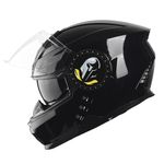 Steelbird Bluetooth Full Face ISI Certified Helmet for Men with Inner Smoke Sun Shield | SBH-40 7Wings (Medium 580 MM, Matt Black)