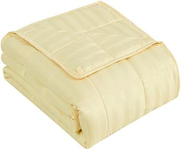 Wellfeel Weighted Blanket for Adult,20lbs Heavy Weighted Blanket 60"x80" Breathable Cooling Summer Blankets, Ultra Soft Cotton Comfort Throw Blanket with Glass Beads for All-Season (Yellow)