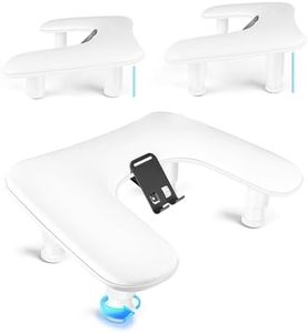 JODSONE U Shaped White Manicure Arm Rest for Nails Tech with Rotating 360°Built-In Phone Holder and Adjustable Nail Arm Rest Detachable Manicure Hand Rest for Salon Design