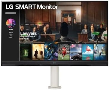 LG 32" webOS Smart Monitor (32SQ780S-W), 4K UHD(3840x2160) Display with Ergonomic Stand, Magic Remote Control, USB Type-C, 2 x 5W Stereo Speakers, AirPlay 2 + Bluetooth, White (CA Model)