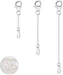 Sterling Silver Extenders Chain Necklace Extension Chains for Jewelry Making(1 2 3 inch)