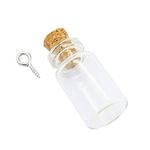 GraceAngie 50-Pack Mini Glass Bottles +Cork Stoppers+Eye Screws,Message Weddings Wish Jewelry Party Favors, Empty Bottles 1ML