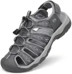 Dannto Women's Sport Hiking Sandals Closed Toe Outdoor Athletic Walking Sandal Lightweight Summer Water Shoes Mid Gray Size 7