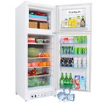 Propane Refrigerator with Freezer 13.4 cu.ft Gas Fridge 110v/LPG Dual Ways Top Freezer Top Mount Full Size for Kitchen Garage RV Off-Grid