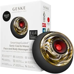 GESKE SmartAppGuided™ Sonic Cool & Warm Face & Body Massager | 9 in 1 | Electric Massager | Face & Body | Battery-Free Cooling & Warming | Firms, Relaxes & De-Puffs Skin | with SmartSonic Pulsations