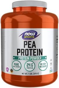 NOW Sports Pea Protein Natural Unflavored Powder,7-Pound