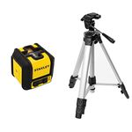 STANLEY Cubix Cross Line Red Beam Laser STHT77498-1 & 177201 Camera Tripod with Tilting Head