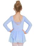 Arshiner Kids Girls Classic Long Sleeve Leotard Crisscross Dance Ballet Dress